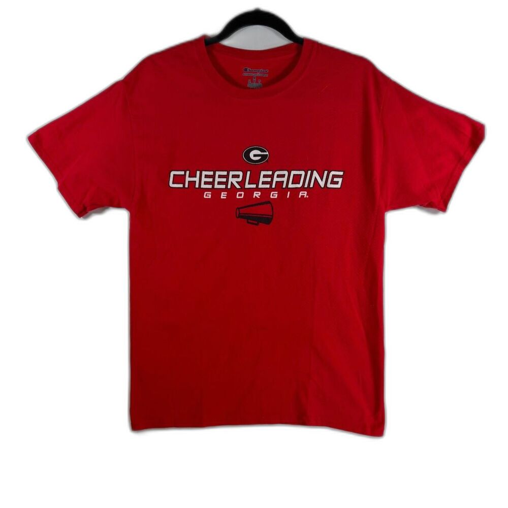 Champion University of Georgia Bulldogs Cheerleading T-Shirt Medium Graphic Tee
